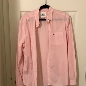 Lacoste salmo colored dress shirt. slim tailored